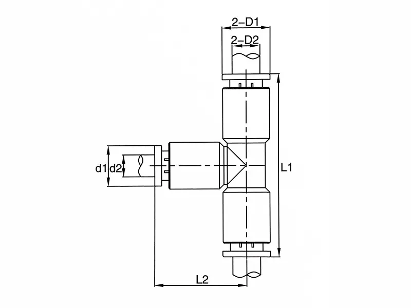 PEG-T type reducer push in fittings